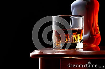 Whiskey on a dark background Stock Photo