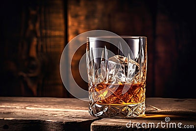 Whiskey drinks. You need to drink whiskey with ice then the whiskey tastes better of an oak barrel. Alcoholic drink with ice Stock Photo
