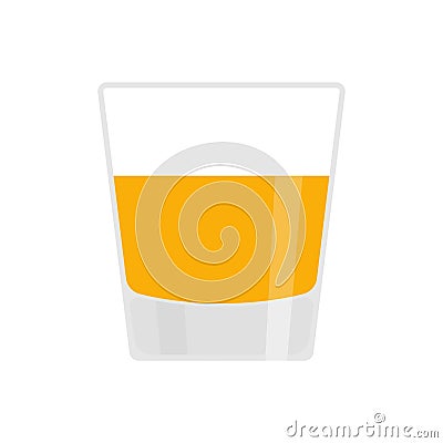 Whiskey in glass isolated. Alcohol vector illustration Vector Illustration