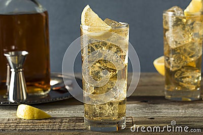 Whiskey Highball with Ginger Ale Stock Photo