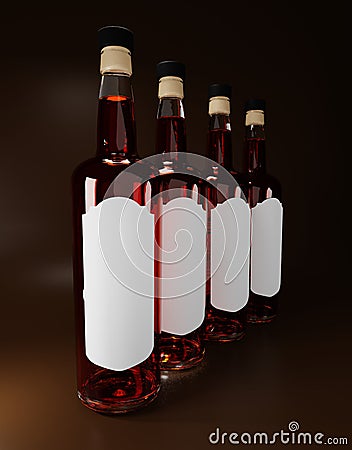 Whiskey liquor bottle template for mock-up presentation Stock Photo