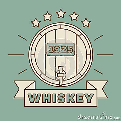 Whiskey logo design - vintage whisky label Vector Illustration