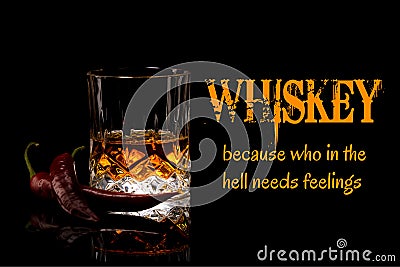 Whiskey Meme, because who in the hell needs feelings Stock Photo