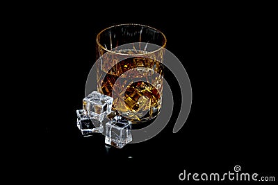Whiskey over black background Stock Photo