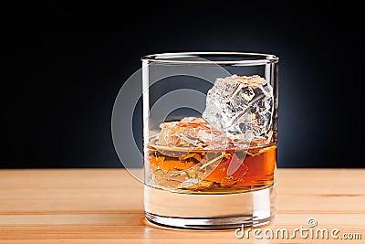 Whiskey on the rocks Stock Photo