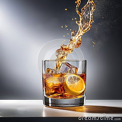 Whiskey sour cocktail, mixed alcoholic drink served in glass Stock Photo