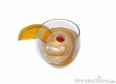 Whiskey Sour cocktail on a white background Stock Photo