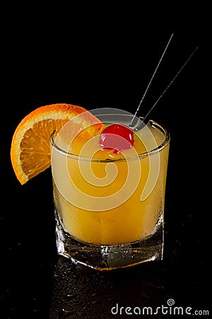 Whiskey sour on the rocks Stock Photo