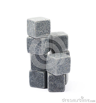 Whiskey stone cube composition isolated Stock Photo