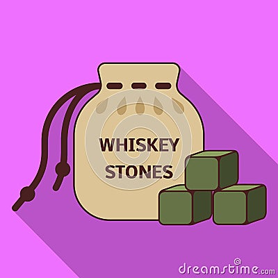 Whiskey stones icon, flat style Vector Illustration