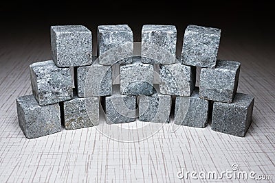 Whiskey stones - soapstone cubes made of natural stone for cooling drinks Stock Photo