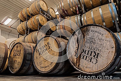 Whiskey and wine barrels Editorial Stock Photo
