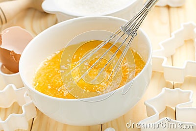 Whisking eggs Stock Photo