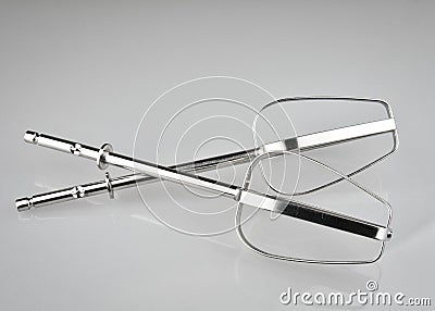 Whisks of electric mixer on white Stock Photo