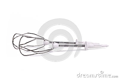 Whisks of electric mixer on white background Stock Photo
