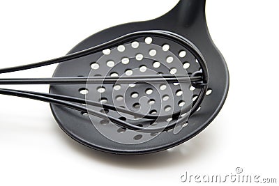 Whisks with skimmer Stock Photo