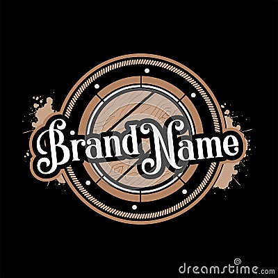 Whisky barrel logo Vector Illustration