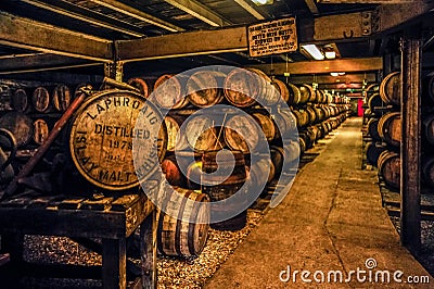 Whisky Barrels Editorial Stock Photo