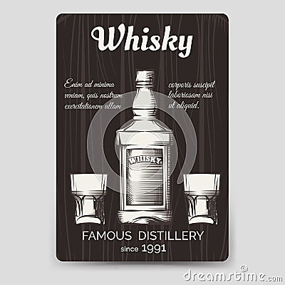 Whisky brochure flyer template Vector Illustration