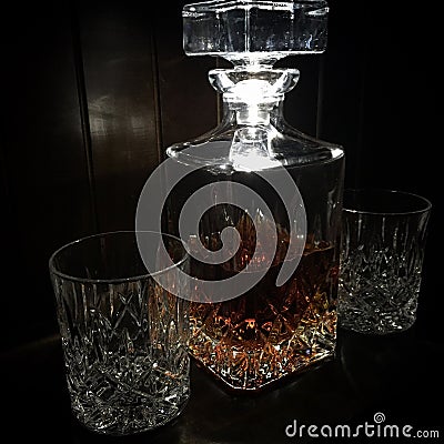 Whisky decanter Stock Photo