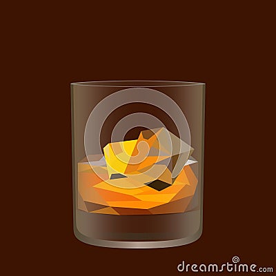 Whisky glass. Low poly and transparency vector design. Alcohol d Vector Illustration