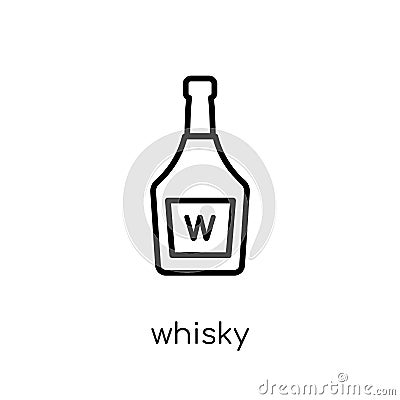Whisky icon. Trendy modern flat linear vector Whisky icon on white background from thin line Nautical collection Vector Illustration