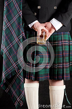 Whisky and kilt Stock Photo