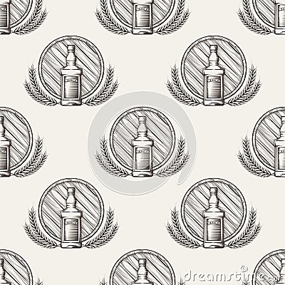 Whisky seamless pattern Vector Illustration