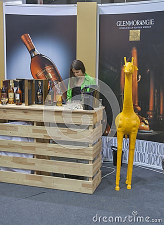 Whisky tasting booth during the festival Editorial Stock Photo