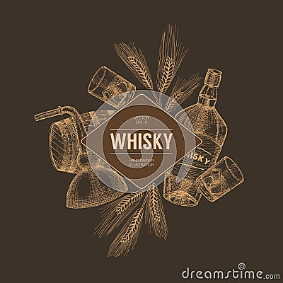 Whisky template. Vector Illustration