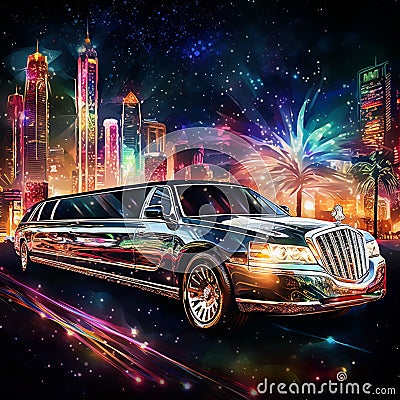 Whispering Luxury: Unveiling the Extravagance of Limousines Stock Photo