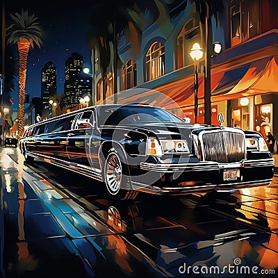 Whispering Luxury: Unveiling the Extravagance of Limousines Stock Photo