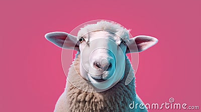 Whispering Tranquility: A Serene Portrait of a Majestic Sheep Stock Photo