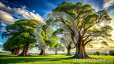 The Whispering Wind Through Ancient Trees A Symphony of Rustling Leaves Generative AI Machine-created Stock Photo