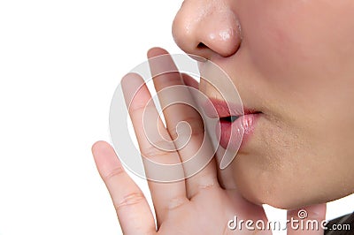 Whispering Woman Stock Photo