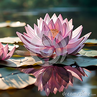 Whispers of the Floating Lotus Stock Photo
