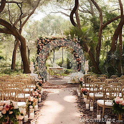 Whispers of Nature: A Whispering Garden Wedding Stock Photo