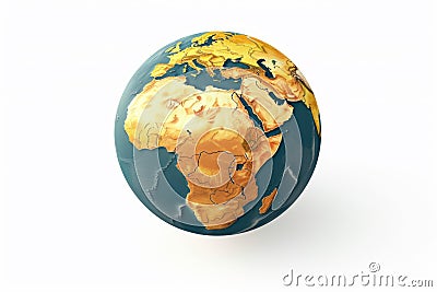 Whispers of the World: Singular Earth Globe in Pure White Isolation Stock Photo