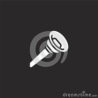 whistle icon. Filled whistle icon for website design and mobile, app development. whistle icon from filled hunting collection Vector Illustration