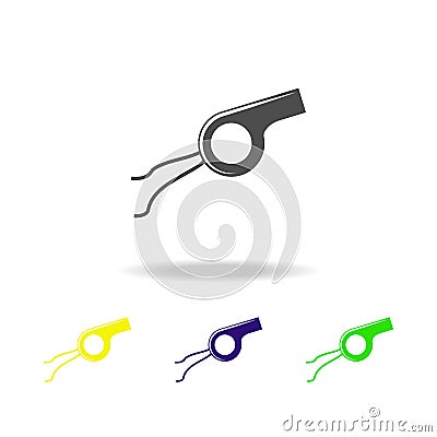 whistle of the judge multicolored icons. Element of sport icon Can be used for web, logo, mobile app, UI, UX Stock Photo