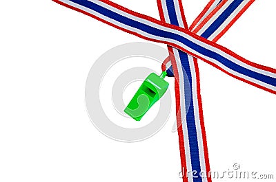 The whistle Political, Thailand, the flag of Thailand. On white Stock Photo