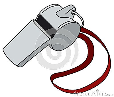 Whistle with a red cord Vector Illustration