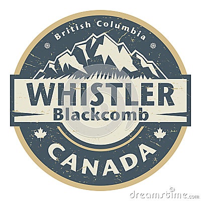 Whistler Blackcomb, Canada Vector Illustration