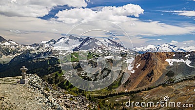 Whistler with Coast Mountains, British Columbia, Canada Stock Photo