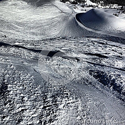 Whistler Mountains views at winter. Ski Slopes Stock Photo