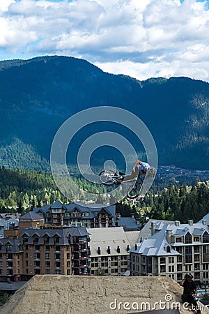 Whistler Slopestyle Mountain biking Editorial Stock Photo