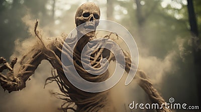 Whistlerian Skeleton: A Dusty Forest Run Stock Photo