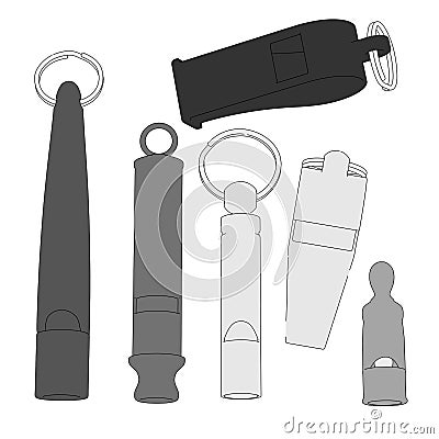 whistles set Stock Photo