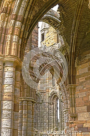 Whitby abbey ruin, yorkshire, uk. Stock Photo