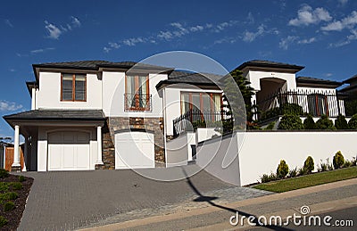 White 2 Storey House Stock Photo